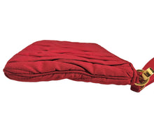 MIU MIU RED FABRIC MATELASSE WRISTLET CLUTCH