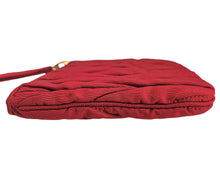 MIU MIU RED FABRIC MATELASSE WRISTLET CLUTCH