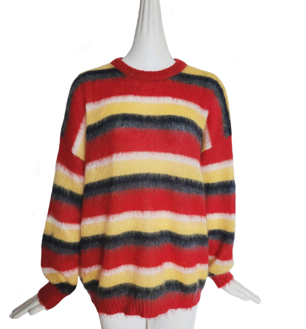 MIU MIU MOHAIR BLEND STRIPED SWEATER (38)