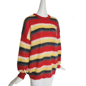 MIU MIU MOHAIR BLEND STRIPED SWEATER (38)