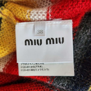 MIU MIU MOHAIR BLEND STRIPED SWEATER (38)