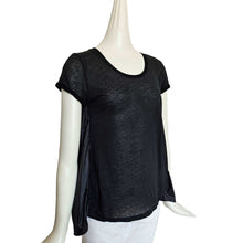 MONCLER BLACK SHORT SLEEVES NYLON BACK TOP (M)