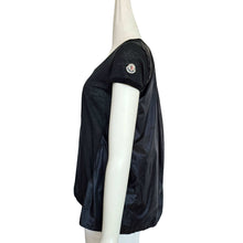 MONCLER BLACK SHORT SLEEVES NYLON BACK TOP (M)