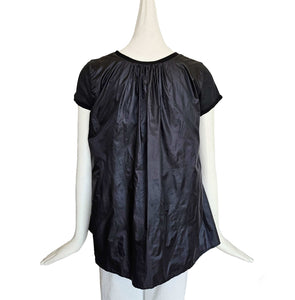 MONCLER BLACK SHORT SLEEVES NYLON BACK TOP (M)