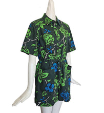 P.A.R.O.S.H. GREEN FLORAL PRINT SHORT SLEEVES ROMPER (XS)
