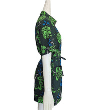 P.A.R.O.S.H. GREEN FLORAL PRINT SHORT SLEEVES ROMPER (XS)