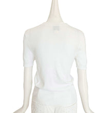 PATOU WHITE SHORT SLEEVES JACQUARD COTTON KNIT TOP (M)