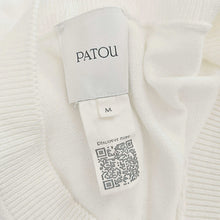 PATOU WHITE SHORT SLEEVES JACQUARD COTTON KNIT TOP (M)