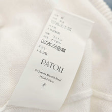 PATOU WHITE SHORT SLEEVES JACQUARD COTTON KNIT TOP (M)