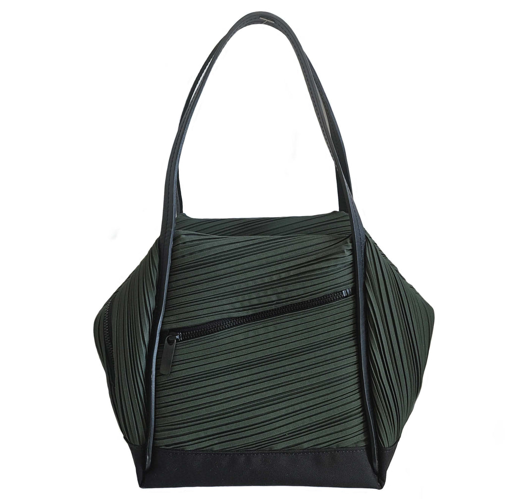 PLEATS PLEASE ISSEY MIYAKE GREEN BIAS PLEATS HANDBAG