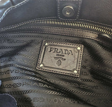 PRADA BLACK LEATHER VITELLINO MORDO RUFFLE SHOULDER BAG