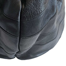 PRADA BLACK LEATHER VITELLINO MORDO RUFFLE SHOULDER BAG