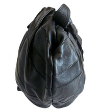 PRADA BLACK LEATHER VITELLINO MORDO RUFFLE SHOULDER BAG