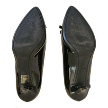 PRADA BLACK PATENT LEATHER BOW PUMPS (37)