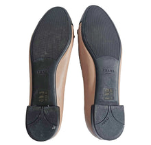 PRADA BLACK/BEIGE CALZATURE DONNA CAPTOE LEATHER BALLET FLATS (38.5)