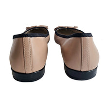 PRADA BLACK/BEIGE CALZATURE DONNA CAPTOE LEATHER BALLET FLATS (38.5)