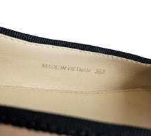 PRADA BLACK/BEIGE CALZATURE DONNA CAPTOE LEATHER BALLET FLATS (38.5)