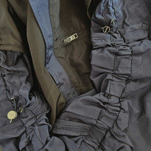 PRADA NAVY SILK HOODED COAT (40)