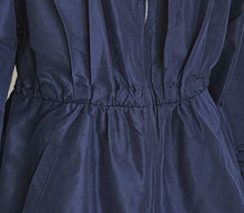 PRADA NAVY SILK HOODED COAT (40)