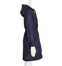 PRADA NAVY SILK HOODED COAT (40)
