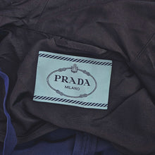 PRADA NAVY SILK HOODED COAT (40)