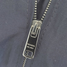 PRADA NAVY SILK HOODED COAT (40)