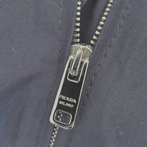 PRADA NAVY SILK HOODED COAT (40)