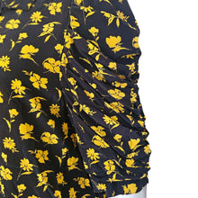 TOGA PULLA BLACK/YELLOW FLOWER PRINT PUFF SLEEVES BLOUSE (36)
