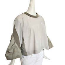 SACAI KHAKI NYLON/COTTON FLARE TOP (1)