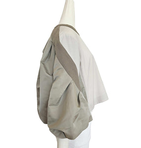 SACAI KHAKI NYLON/COTTON FLARE TOP (1)
