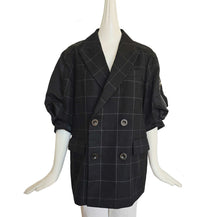 SACAI BLACK CHECK DOUBLE BREAST JACKET (2)
