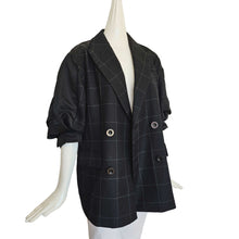 SACAI BLACK CHECK DOUBLE BREAST JACKET (2)