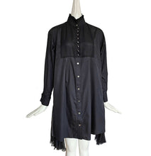 SACAI BLACK SIDE PLEATED PANEL SHIRT DRESS (1)