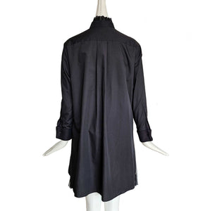 SACAI BLACK SIDE PLEATED PANEL SHIRT DRESS (1)