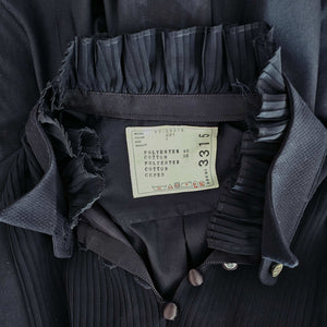 SACAI BLACK SIDE PLEATED PANEL SHIRT DRESS (1)