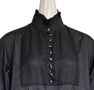 SACAI BLACK SIDE PLEATED PANEL SHIRT DRESS (1)