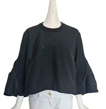 SACAI BLACK NYLON/COTTON FLARE TOP (2)