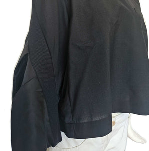 SACAI BLACK NYLON/COTTON FLARE TOP (2)