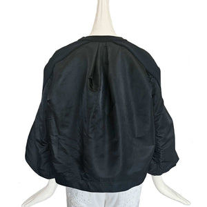 SACAI BLACK NYLON/COTTON FLARE TOP (2)