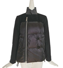 SACAI BLACK WOOL PANELED PUFF JACKET (1)