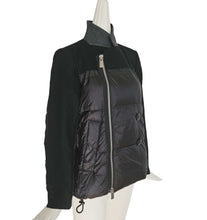 SACAI BLACK WOOL PANELED PUFF JACKET (1)