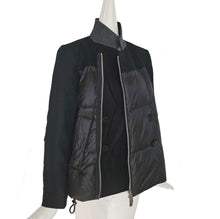 SACAI BLACK WOOL PANELED PUFF JACKET (1)