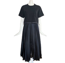 SACAI BLACK SWEATER TOP PLEATED MIDI DRESS (2)