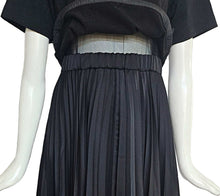 SACAI BLACK SWEATER TOP PLEATED MIDI DRESS (2)