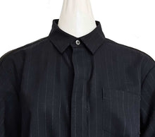 SACAI 2024 BLACK PINSTRIPED CROPPED SHIRT (1)