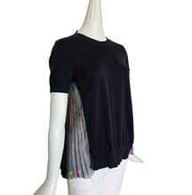 SACAI BLACK SWEATER FRONT FLORAL SHEER BACK TOP (2)