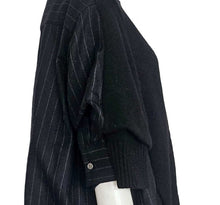 SACAI BLACK/CHARCOAL STRIPED KNIT SWEATER FRONT TOP (3)