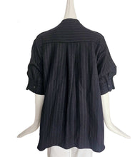 SACAI BLACK/CHARCOAL STRIPED KNIT SWEATER FRONT TOP (3)