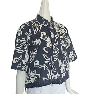 SACAI BLACK/OFF WHITE FLORAL PRINT BOXY SHIRT (3)