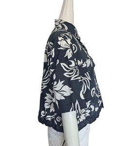 SACAI BLACK/OFF WHITE FLORAL PRINT BOXY SHIRT (3)